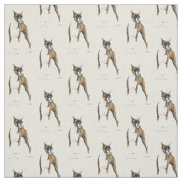 Boxer Hund Kunstwerk Stoff