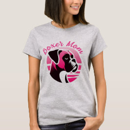 Boxer Hund-Mama in Rosa T-Shirt