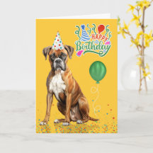 Boxer-Hund-Partyhut Gelb Geburtstag