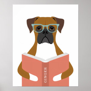 Boxer-Hund personalisierter Druck Poster