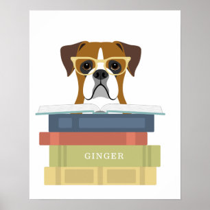 Boxer-Hund personalisierter Druck Poster