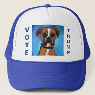 Boxer-Hund-Porträt Trucker-Mütze Truckerkappe