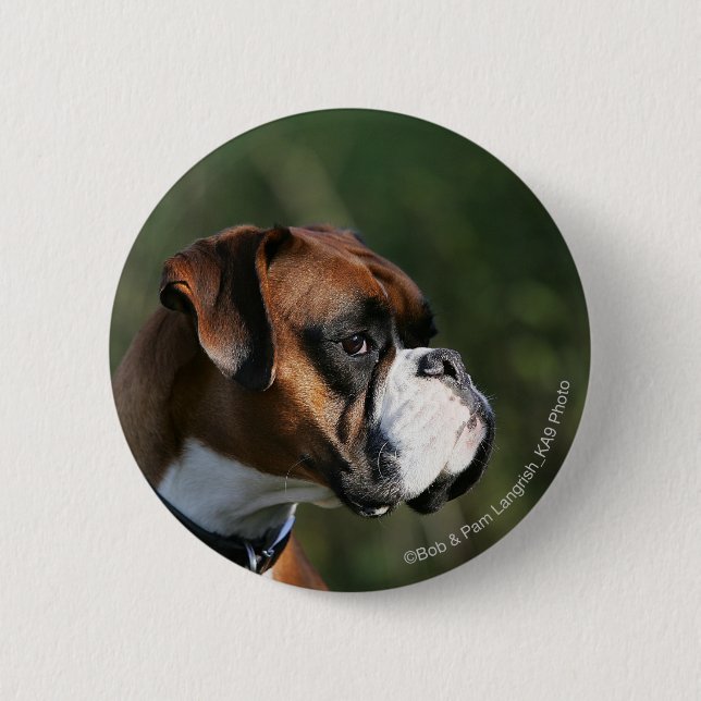 Boxer-Hund-Profil Button (Vorderseite)