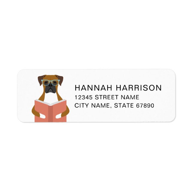 Boxer-Hund Rücksende-Adresse-Etiketten (Vorne)