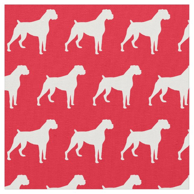 Boxer Hund Silhouette Pet Red Stoff (Nahaufnahme)