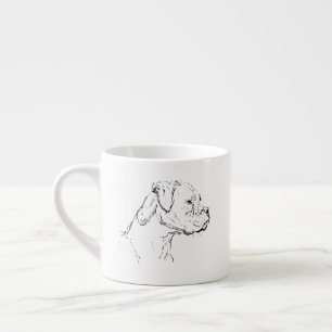 Boxer-Hund-Tasse – handgezeichnete Tinte-Hund-Kaff Espressotasse