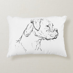 Boxer-Hund-Tinte-Kunst – Minimalistische Hund-Lini Dekokissen