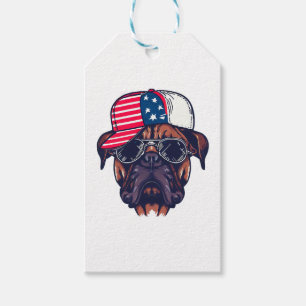 Boxer Hund trägt White Red Blue Geschenkanhänger