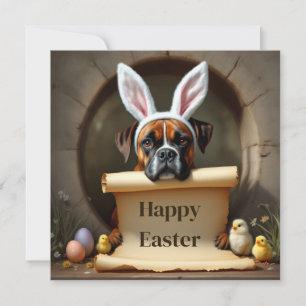 Boxer Hund und die Botschaft Feiertagskarte