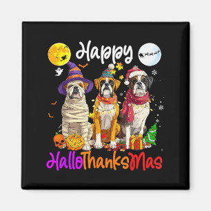 Boxer-Hund Weihnachten Erntedankfest Frohes Hallow Magnet