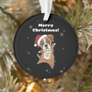 Boxer Hund Weihnachts-Schnee Wintertiere Hunde Ornament