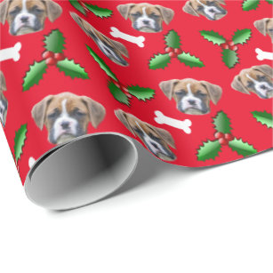 Boxer Hund Weihnachtswrapping Paper Geschenkpapier