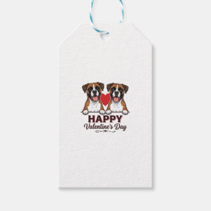 Boxer-Hunde Frohen Valentinstag Vintage Geschenkanhänger