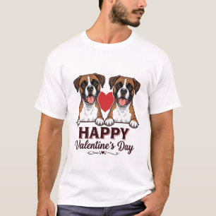 Boxer Hunde Frohen Valentinstag Vintage T-Shirt