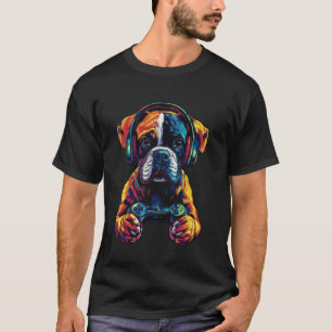 Boxer-Hunde-Liebhaber Gaming-Design Lustiger Boxer T-Shirt