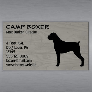 Boxer Hunde Silhouette mit Imitaten des natürliche Magnetische Visitenkarte