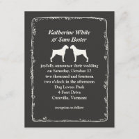 Boxer-Hunde-Silhouetten Hochzeit