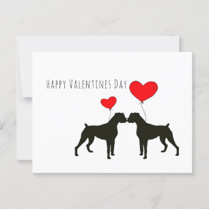 Boxer Hunde Valentinstag mit Haustieren Postkarte