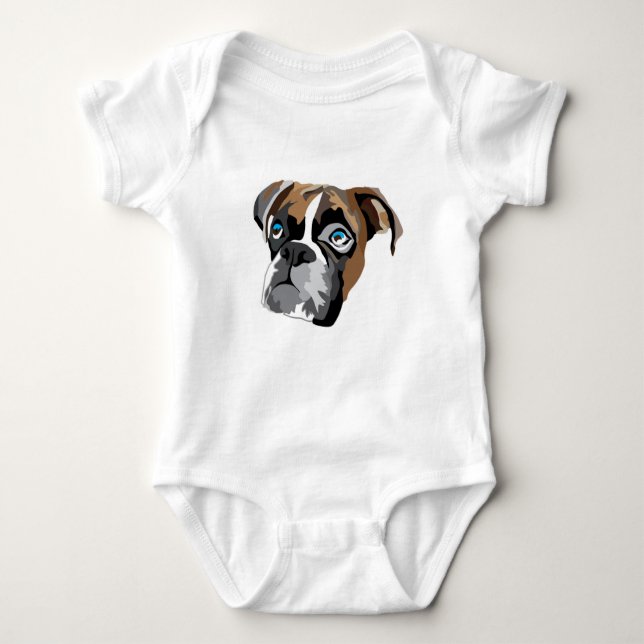 Boxer-Hundebodysuit Baby Strampler (Vorderseite)