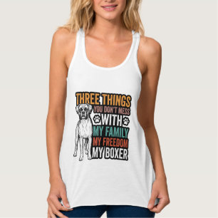 Boxer-Hundefamilie Freiheit Vintage-Shirt-Design_1 Tank Top