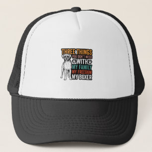 Boxer-Hundefamilie Freiheit Vintage-Shirt-Design_1 Truckerkappe