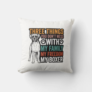 Boxer-Hundefamilienfreiheit Vintage-Shirt-Design_1 Kissen