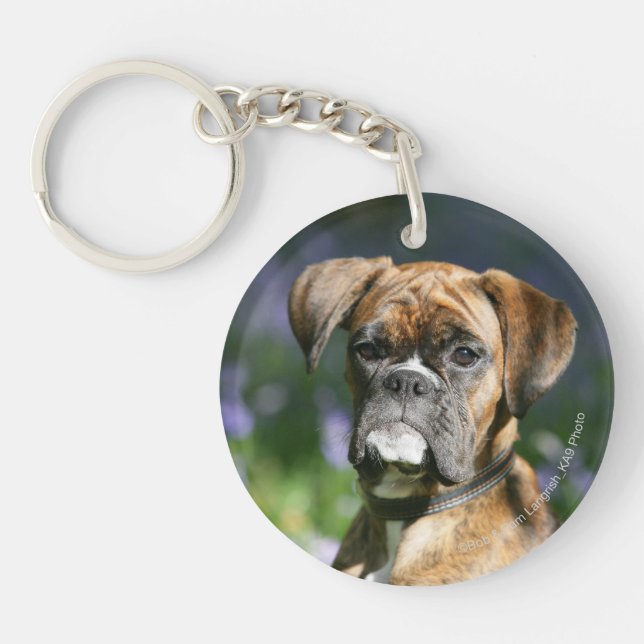 Boxer-HundeHeadshot Schlüsselanhänger (Vorderseite)