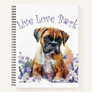 Boxer-Hundemutter Blumen Notizbuch