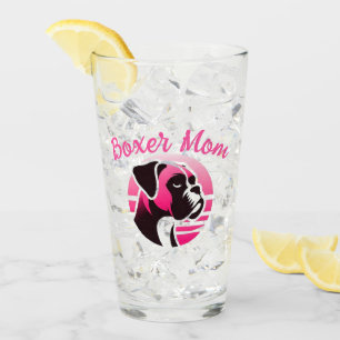 Boxer-Hundemutter in Rosa Glas