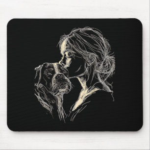 Boxer-Hundemutter süße Boxer-Hundeliebhaberin Mutt Mousepad