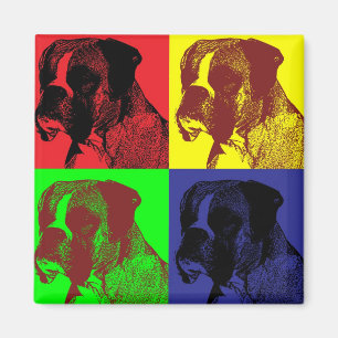 Boxer-HundePop-Kunst-Art Magnet