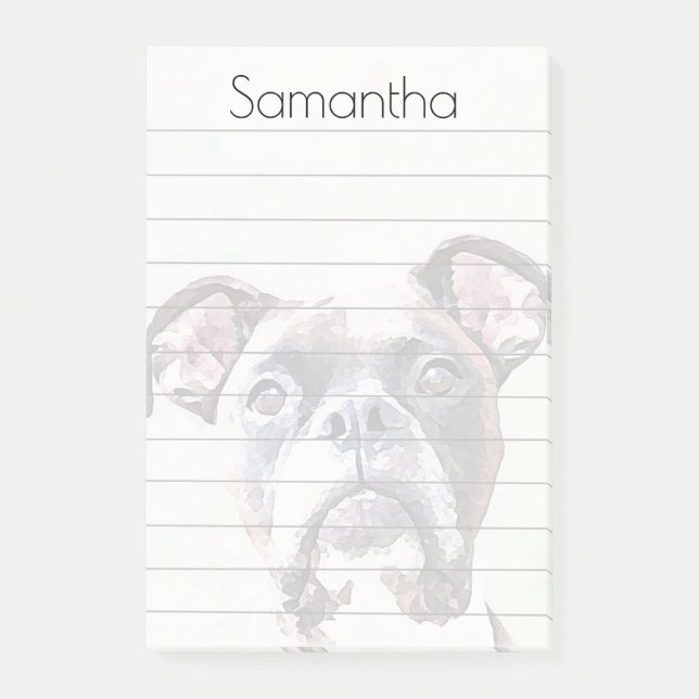 Boxer-Hundepost-itanmerkungsauflage Post-it Klebezettel (Vorderseite)