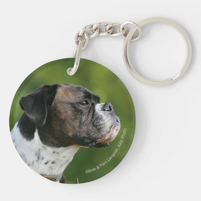 Boxer-Hundeprofil Schlüsselanhänger (Rückseite)
