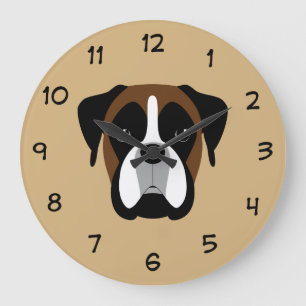 Boxer-Hundeschalter-Decke Große Wanduhr