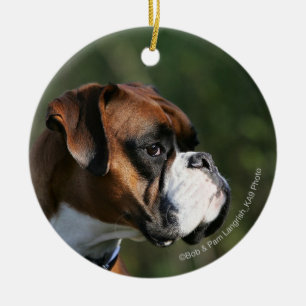Boxer-Hundeseiten-Profil Keramik Ornament