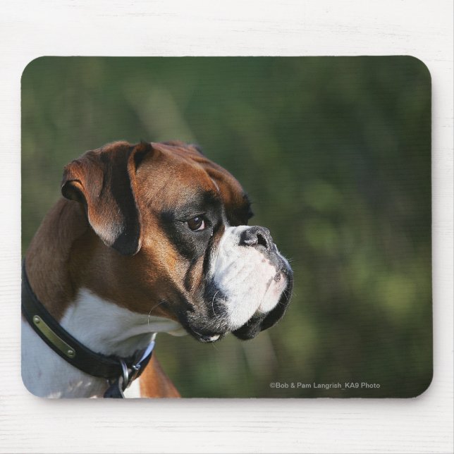 Boxer-Hundeseiten-Profil Mousepad (Vorne)