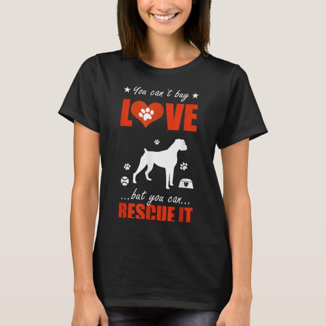Boxer-Hundeshirt - Sie können keine Liebe kaufen,  T-Shirt (Vorderseite)