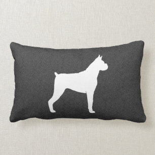 Boxer-HundeSilhouette (geerntete Ohren) Lendenkissen