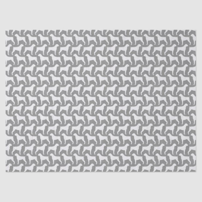 Boxer-HundeSilhouette-Muster-Grau Seidenpapier (Vorderseite)