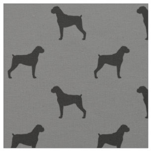 Boxer-HundeSilhouette-Muster - natürliche Ohren Stoff