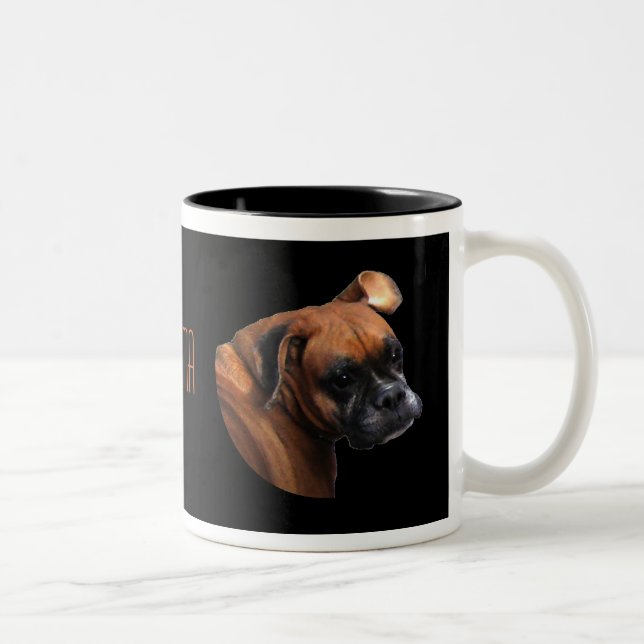 Boxer-HundeTasse Zweifarbige Tasse (Rechts)