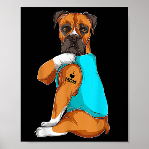 Boxer I Liebe Mama Tattoo Bekleidung, Hunde Mama G Poster