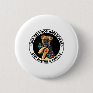 Boxer I Liebe Mama Tattoo Bekleidung, Hunde und Ta Button