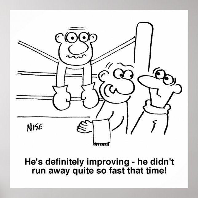 Boxer im Boxring. Funny Poster (Vorne)