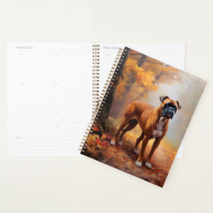 Boxer im Herbst Leaves Fall Inspiriert Planer