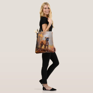 Boxer im Herbstlaub-Fall inspirieren Tasche