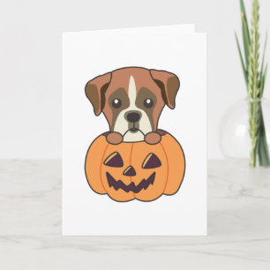 Boxer in Pumpkin Niedliche Hunde glücklich Hallowe Karte