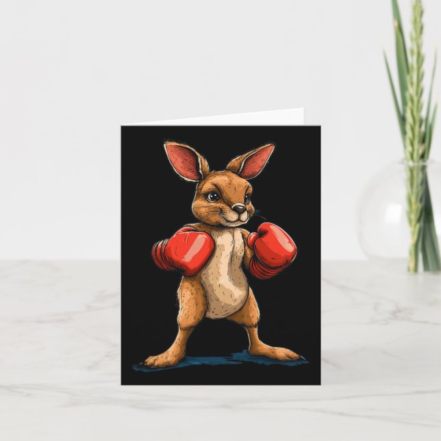 Boxer Kangaroo lacht für einen Fun-Fight-Vibe Karte (Vorderseite)