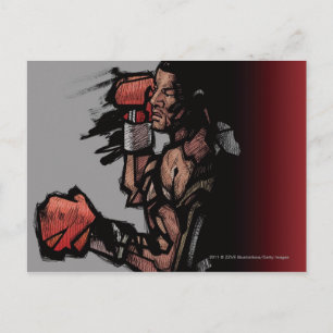 Boxer liegt runter postkarte