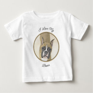 Boxer-Malerei - Niedliche Original Hunde-Kunst Baby T-shirt